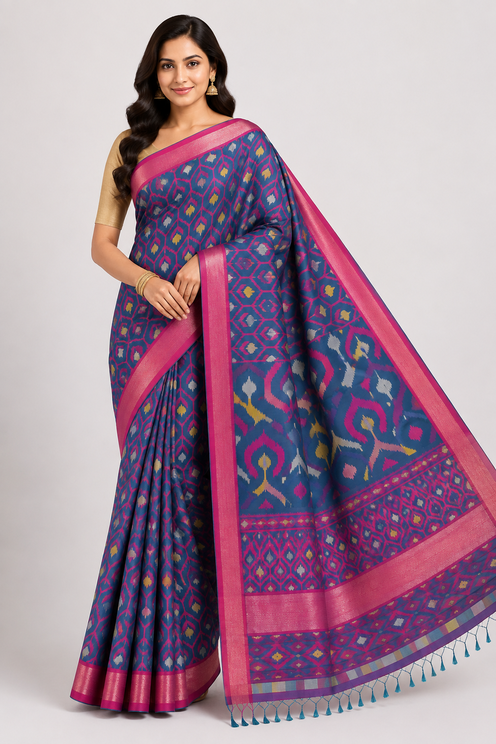 Premium Pochampally Ikkat Silk Saree| Purple