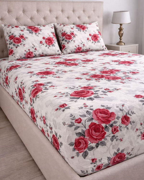 Priya| Budget Cotton Queen Sheet Set (6ft x 7ft)|White