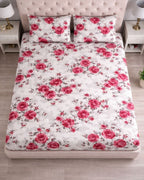 Priya| Budget Cotton Queen Sheet Set (6ft x 7ft)|White