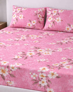 Sunflower (7x9ft)| Pure Cotton King Bedsheet - Pink