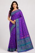 Premium Pochampally Ikkat Silk Saree| Purple
