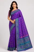 Premium Pochampally Ikkat Silk Saree| Purple
