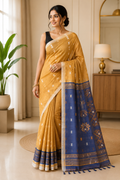 Handloom Saree With Zari Work| Brown