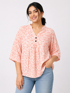 Free Size| Size Ladies Premium Top| Peach ( Best fit L/XL/XXL)