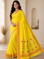 Dhakai Jamdani Saree| Yellow