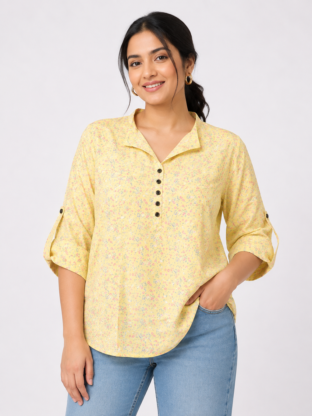 Free Size| Size Ladies Premium Top| Yellow ( Best fit L/XL/XXL)