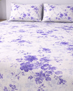 Sunflower (7x9ft)| Pure Cotton King Bedsheet - White