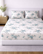 Sunflower (7x9ft)| Pure Cotton King Bedsheet - White