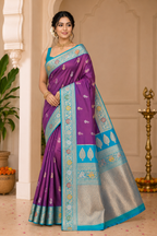 Premium Katan Bangalore Silk Saree| Dual tone