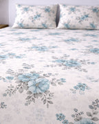 Sunflower (7x9ft)| Pure Cotton King Bedsheet - White