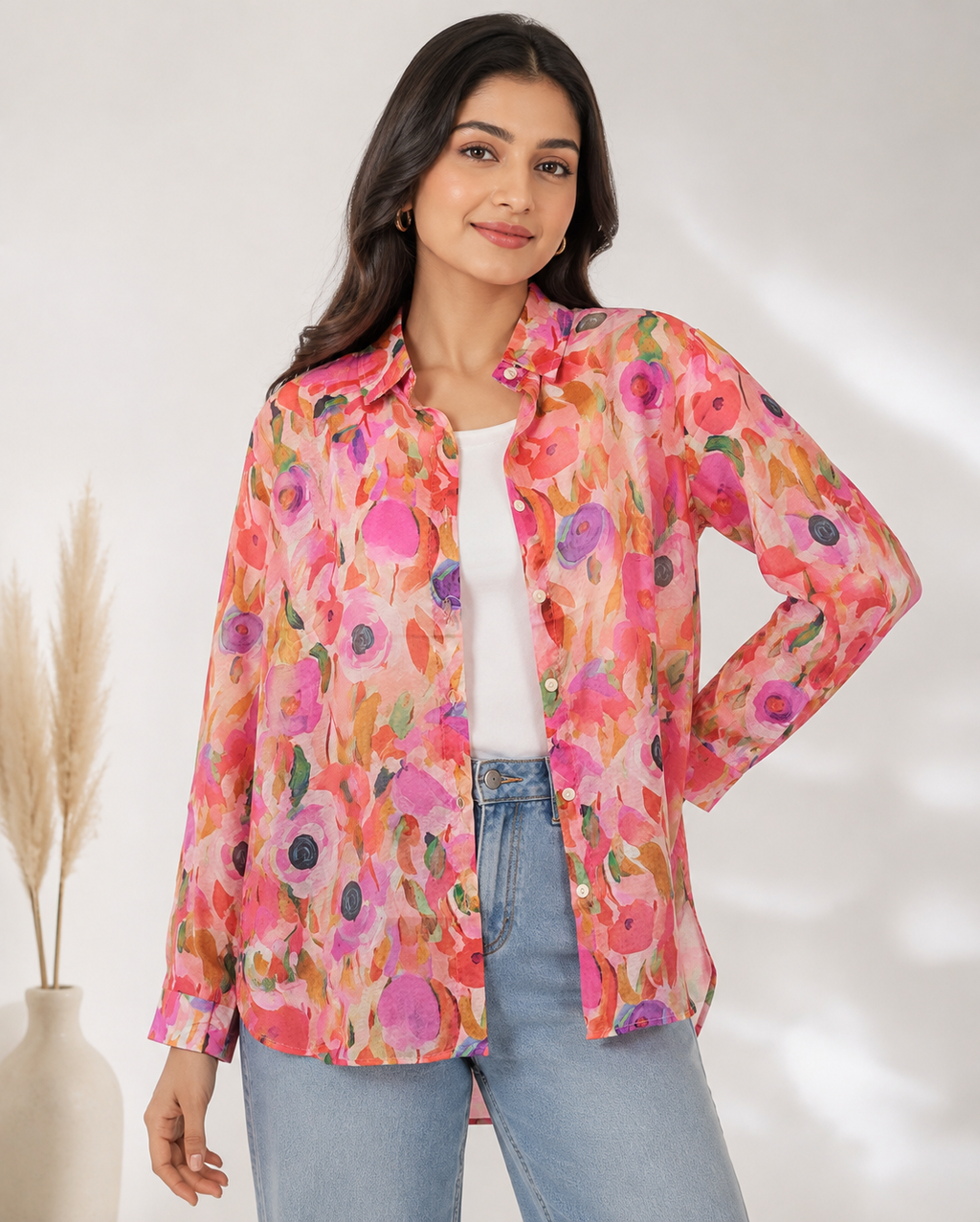 Free Size| Size Ladies Premium Shirt Top With Winner | Floral ( Best fit L/XL/XXL)