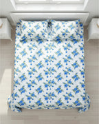 Medium| Pure Cotton Double Sheet Set (5ft x 7ft) + 2 Pillow Covers | White