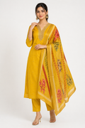 3XL SIZE| Premium Silk 3 Pieces Stitched Kurti/Salwar Suit| Yellow