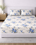 Sunflower (7x9ft)| Pure Cotton King Bedsheet - White