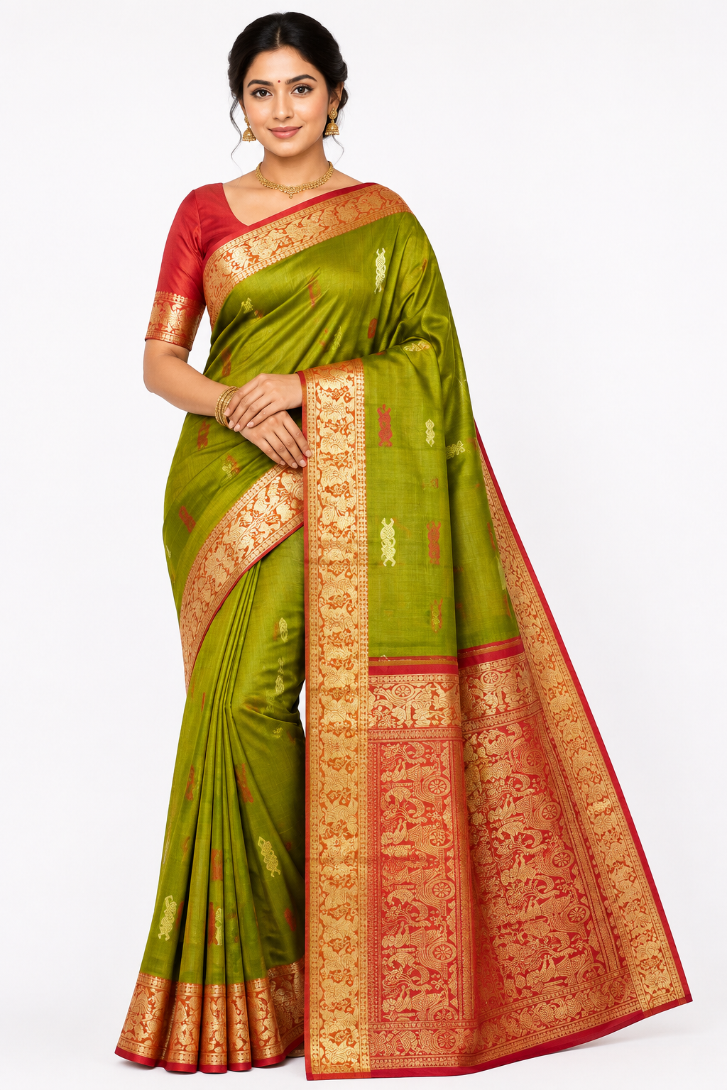 Pure Madurai Silk Saree With Silkmark | Green