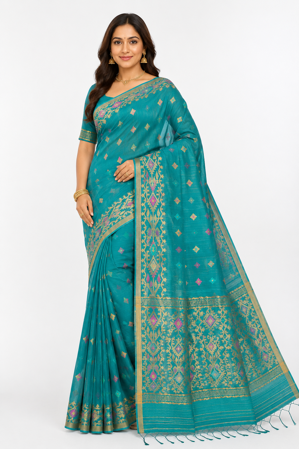 Premium Khadi Handloom Silk Saree| Green