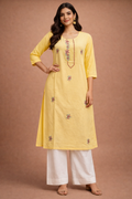M Size| Rayon stitched Kurti | Yellow