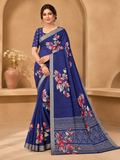 Semi Silk Printed Saree| Blue