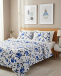 Medium| Pure Cotton Double Sheet Set (5ft x 7ft) + 2 Pillow Covers | White