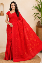 Premium Dhakai Jamdani Saree| Red