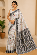 Premium Hard Dhakai Jamdani Saree| White