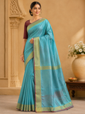 Semi Silk Mangal Giri Saree| Dual tone Blue