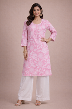 6XL Size| Premium Cotton Printed Kurti | Pink