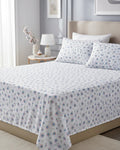 Medium| Pure Cotton Double Sheet Set (5ft x 7ft) + 2 Pillow Covers | White