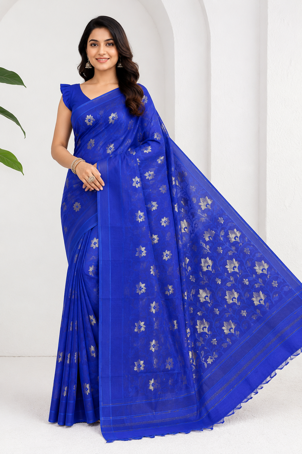 Premium Dhakai Jamdani Saree| Blue