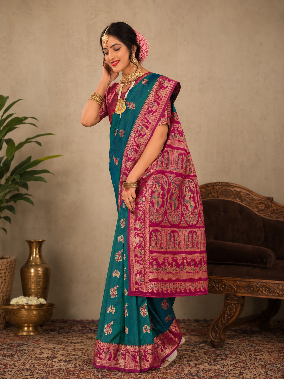 Premium Sawrnachuri Silk Saree| Blue