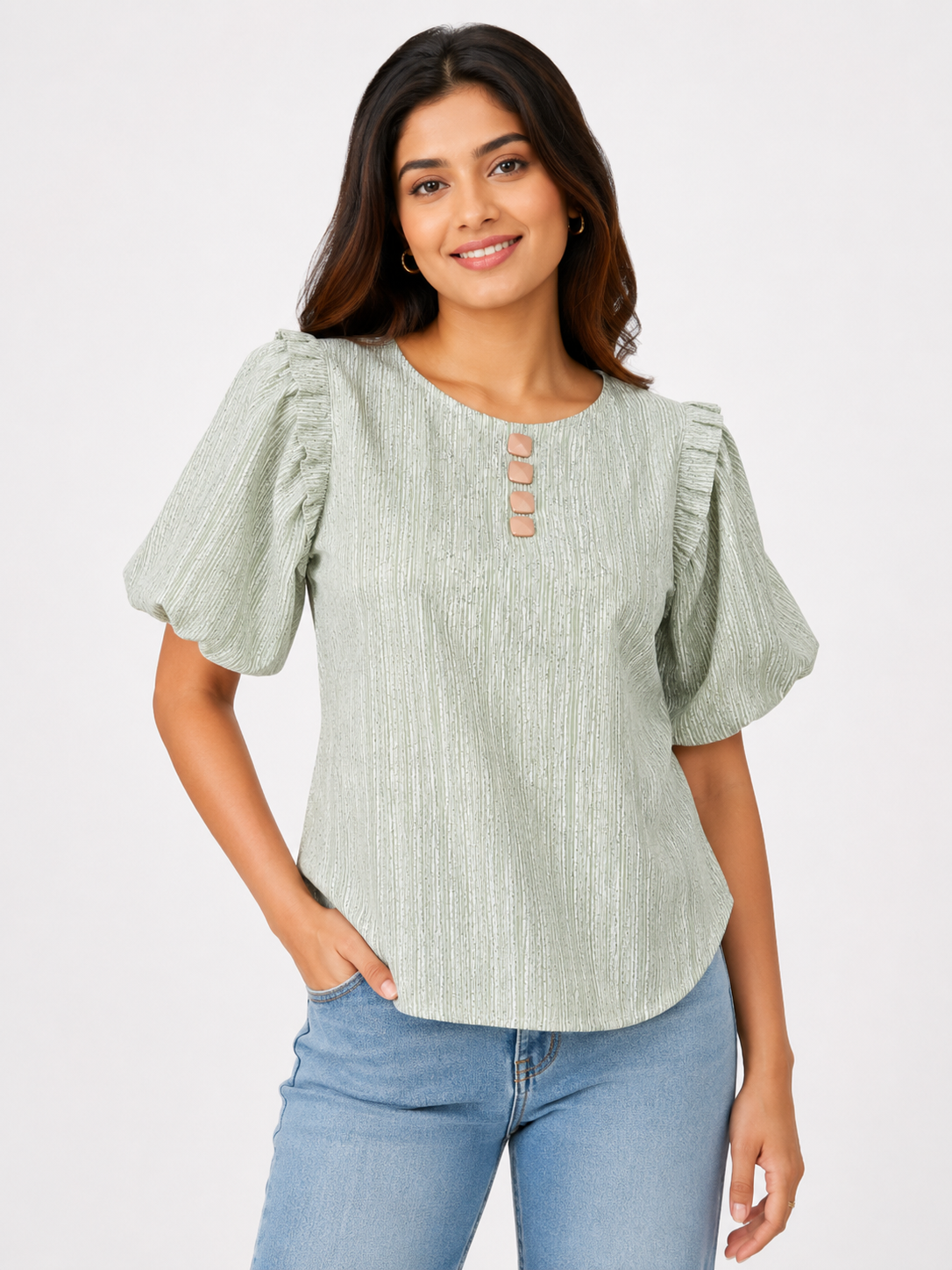 Free Size| Size Ladies Premium Top| Pink ( Best fit M/ L)