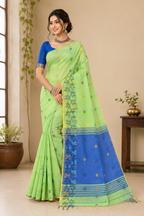 Handloom Saree With Zari Work| Green