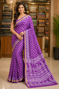 Pure Chanderi Cotton Saree| Purple