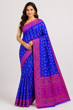 Premium Pochampally Ikkat Silk Saree| Blue