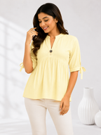 Free Size| Size Ladies Premium Top| Yellow( Best fit L/XL/XXL)
