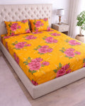 Priya| Budget Cotton Queen Sheet Set (6ft x 7ft)|Yellow