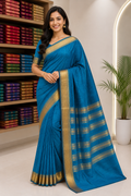 Pure Silk Mangal Giri Saree With Silkmark| Blue