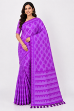 Premium Stitch Work Assam Silk Saree| Purple