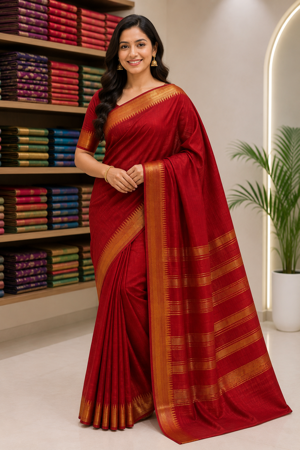 Pure Silk Mangal Giri Saree With Silkmark| Red