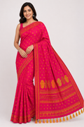 Premium Stitch Work Assam Silk Saree| Red