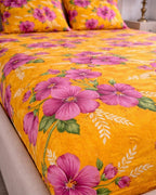 Priya| Budget Cotton Queen Sheet Set (6ft x 7ft)|Yellow