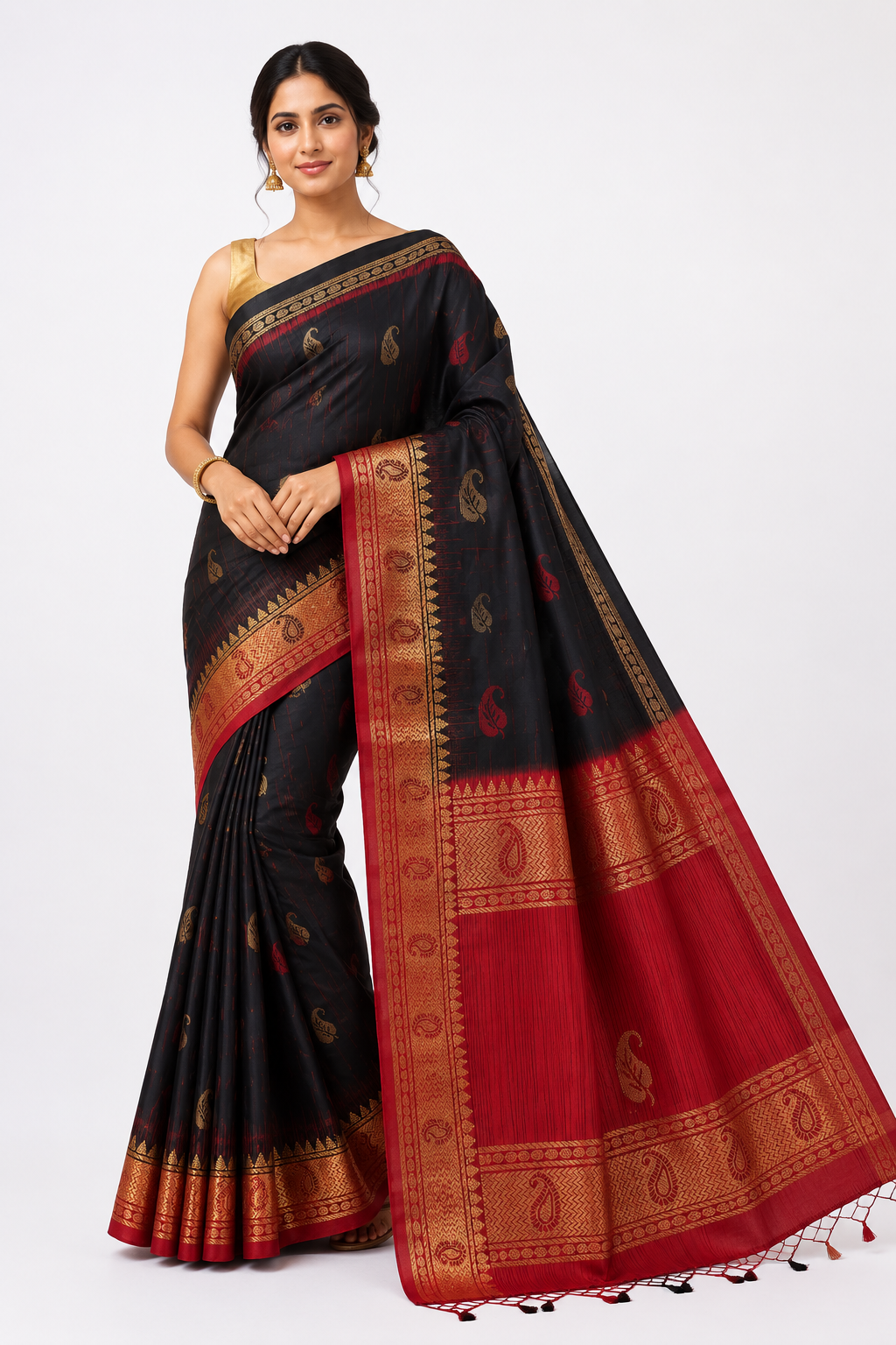 Pure Kanjivaram Silk Saree With Silkmark | Black