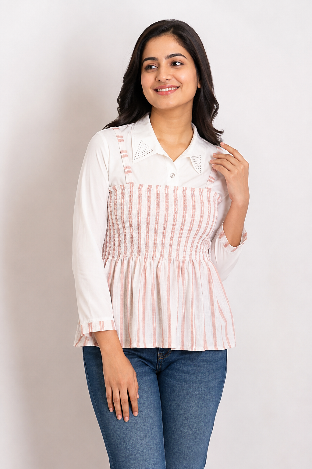 Free Size| Size Ladies Premium Top| White ( Best fit M/ L/ XL)