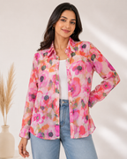Free Size| Size Ladies Premium Shirt Top With Winner | Floral ( Best fit L/XL)