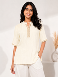 Plus Size| Ladies Premium Top| Ivory (Best fit 2XL/3XL/ 4XL/ 5XL)