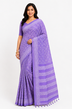 Replica Budget Tassar Silk Saree | Purple