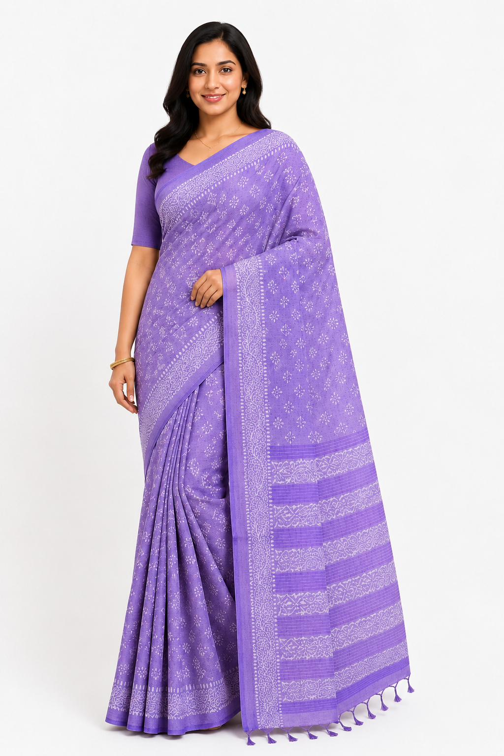 Replica Budget Tassar Silk Saree | Purple