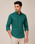 M Size| Men Plain Shirt Full Sleeve| Green