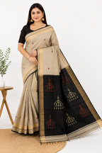 Pure Tassar Silk Saree With Silkmark | black