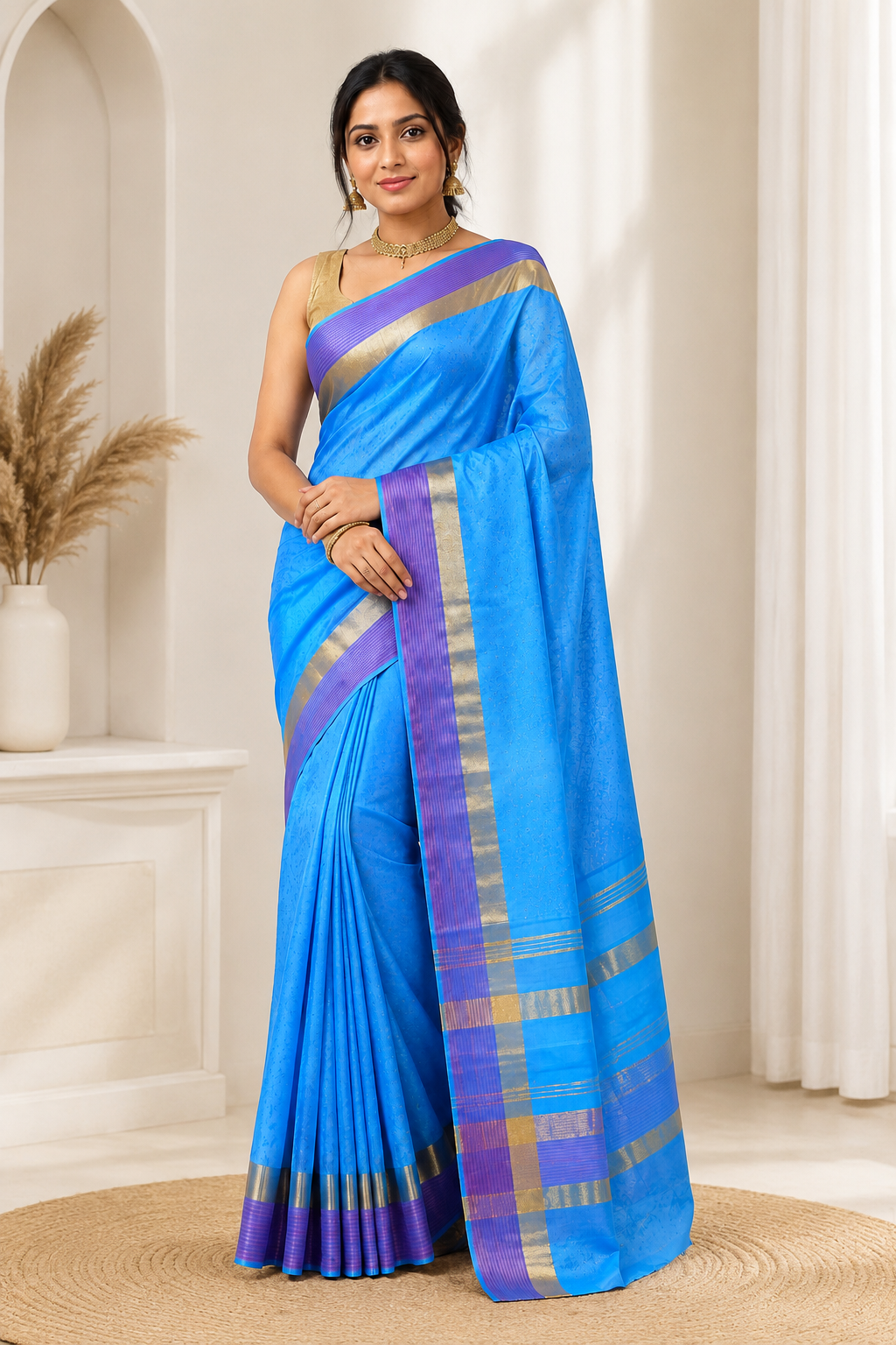 Pure Arani Silk Saree With Silkmark | Blue